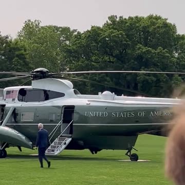 As expected, Biden does not take any questions while walking across the lawn to Marine One.