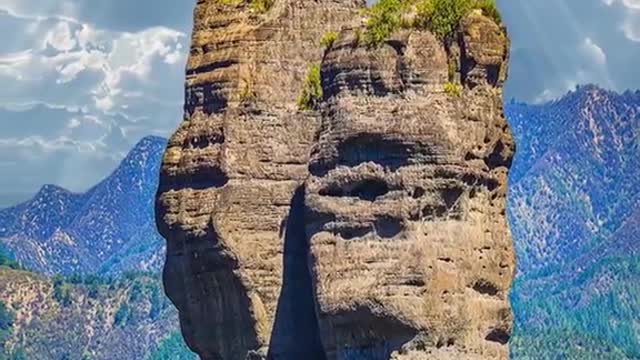 Shuangta mountain in Hebei Province, China, which has stood for more than.