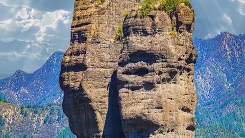 Shuangta mountain in Hebei Province, China, which has stood for more than.