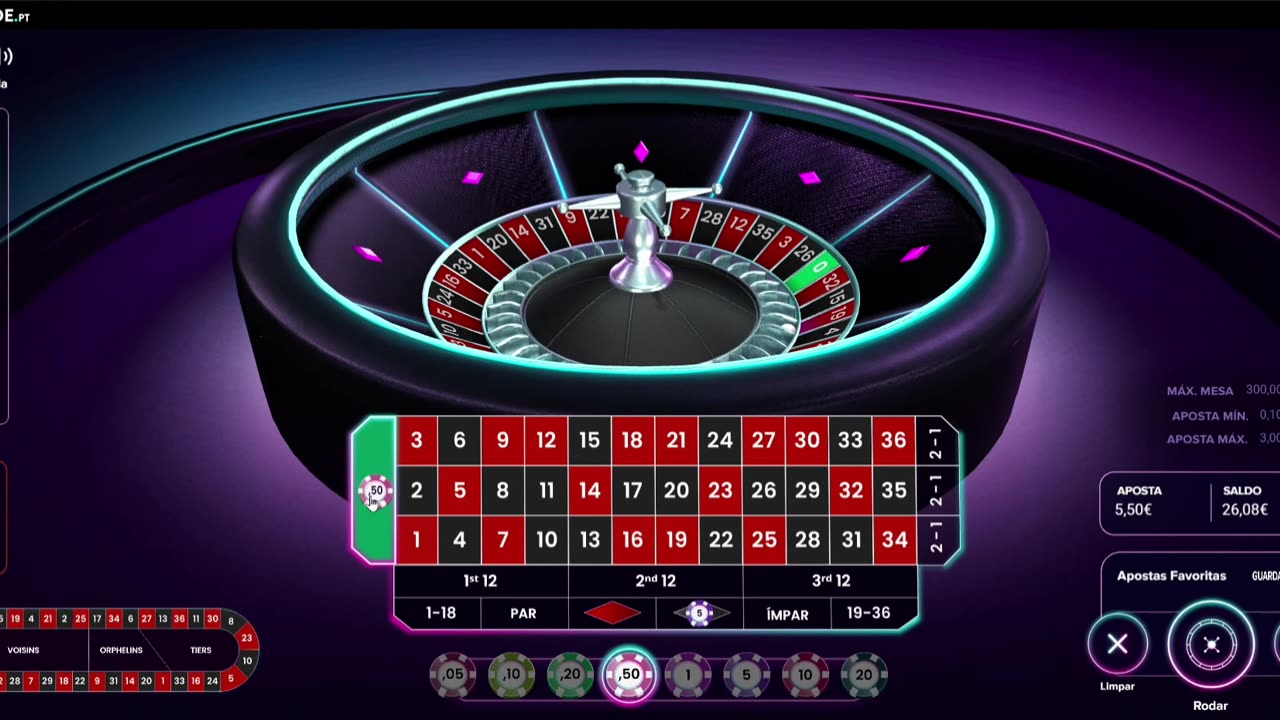 ROULETTE NEON @solverde.pt 🎰 First time at this table 🎯💶 10€ > 50€