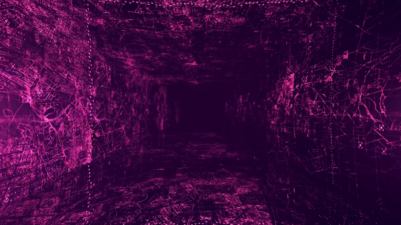 Abstract virtual reality dark tunnel