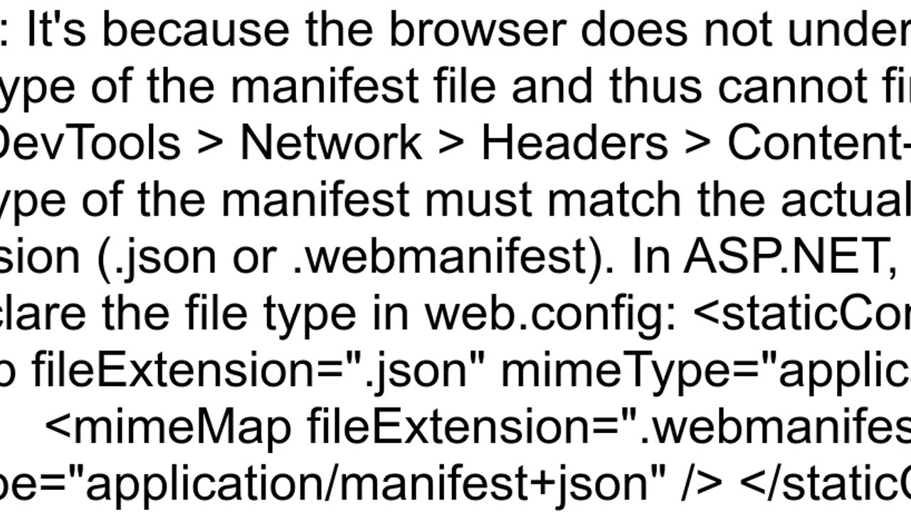 manifest icons Line 1 not column 1 Unexpected token