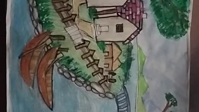 beautiful drawing of a scenery 😍😍. please like, share and subscribe my channel for more videos.