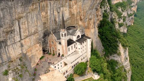 aerial view of caprino veronese province of verona italy