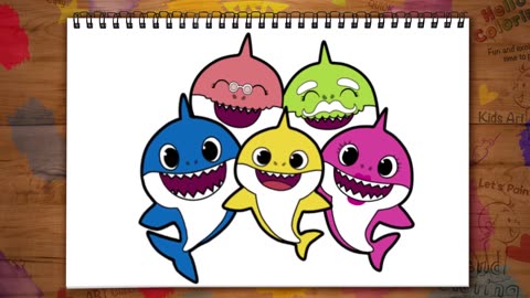 How to Draw Baby Shark with Amazing cute Colors.