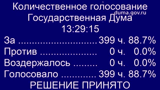 Russia ratifies treaties with Donbass regions