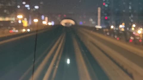 Dubai Train At Night Time