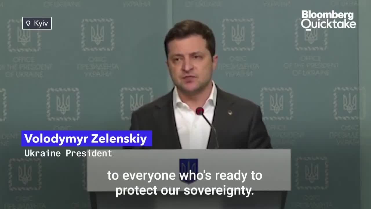 Ukrainian President Calls Citizens To Take Up Arms Amid Russian Invasion