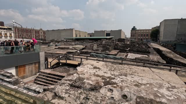 5.3K Video-Templo Mayor Exterior-Capitol of the Aztecs-Mexico City-Walking Tour