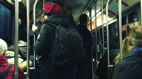 Streetcar Riders Sing Happy Birthday