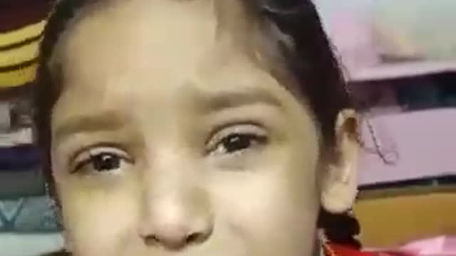Crying girl for father