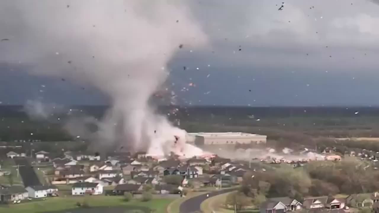 Tornado captured by a drone in 2022 in Andover, KS