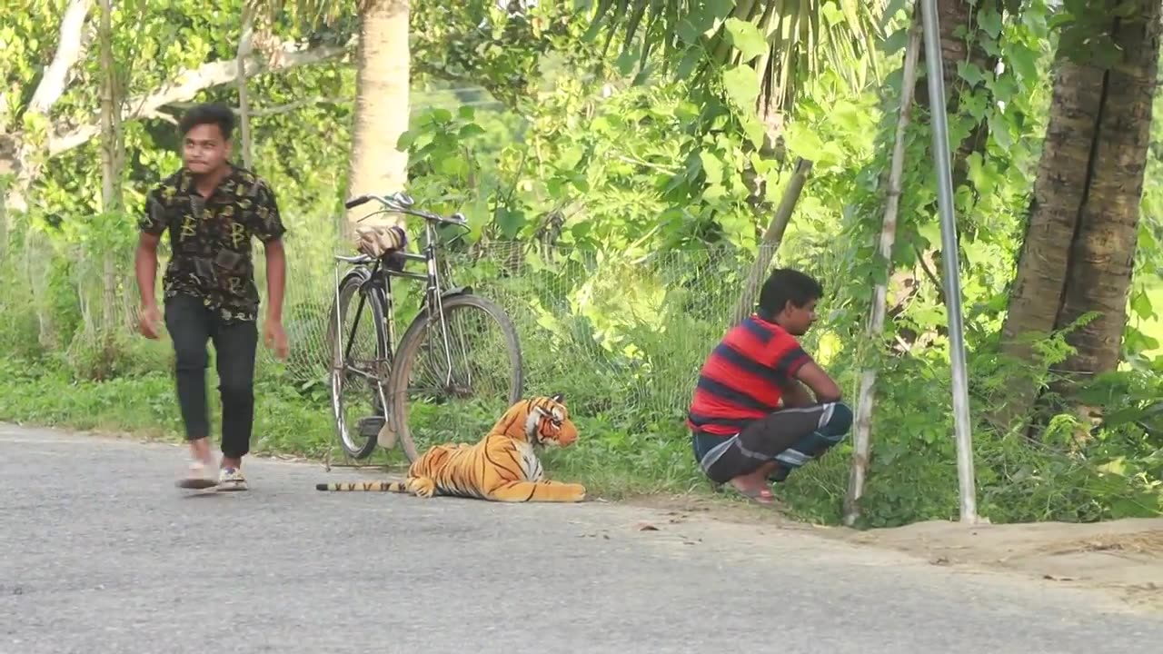 "Epic Fake Tiger Prank With Grandpa! Viewer Discretion Advised!"