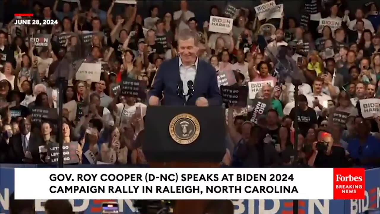 Roy Cooper Says Biden 'Saved This Nation' By Beating Trump In 2020 At Post-Debate Campaign Rally