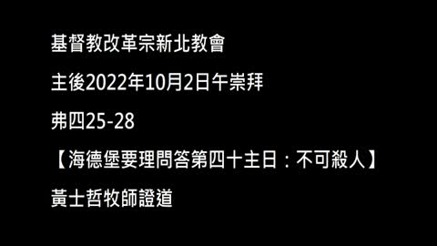 【海德堡要理問答第四十主日：不可殺人】