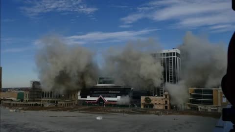 February 17, 2021 - The Implosion of Trump Plaza in Atlantic City from Ground Level