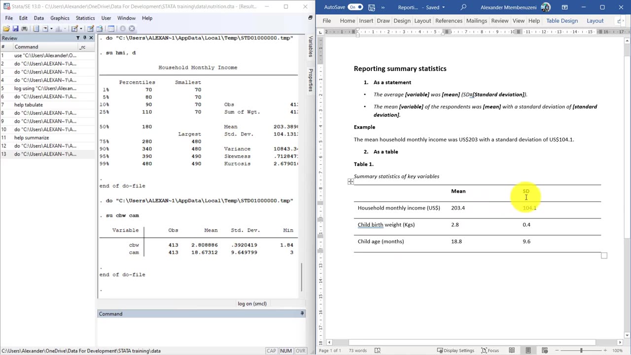 STATA for beginners course_ Stats basics, creating variables, data entry, description