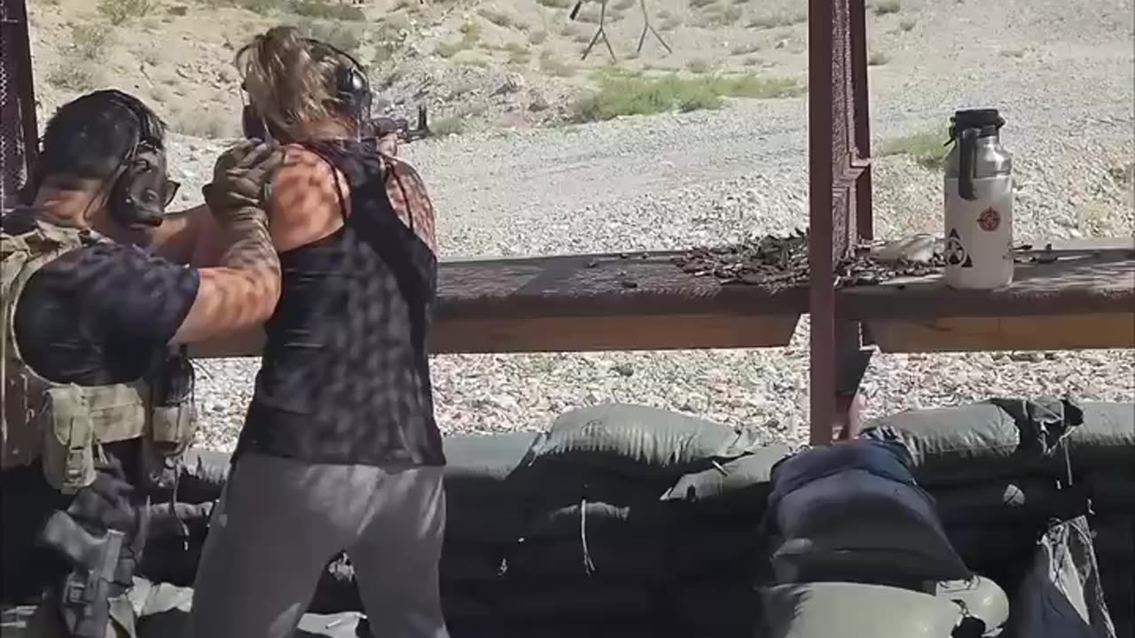 Hot girl shooting AK-47 fully Auto