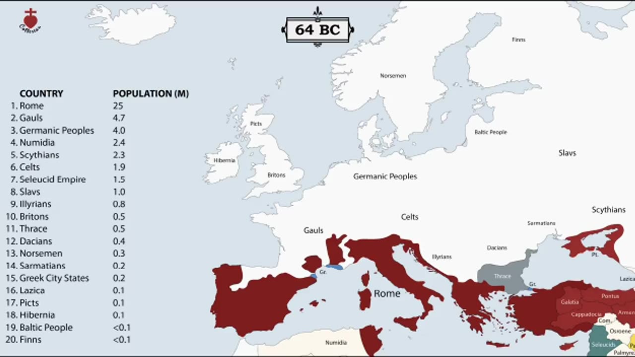 The Borders and Populations of each Country in Europe, Since 400 BC. *2min*