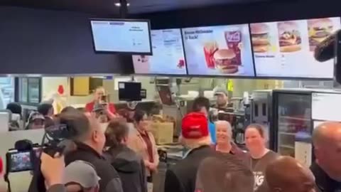 Trump Stops into a McDonalds in Ohio. “We’ll be eating it on the plane back.”