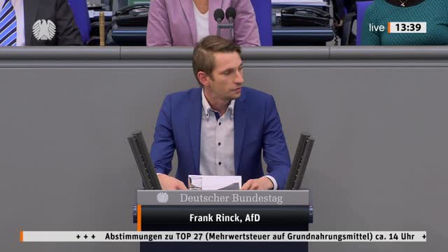 Frank Rinck Rede vom 30.09.2022 - Mehrwertsteuer auf Grundnahrungsmittel
