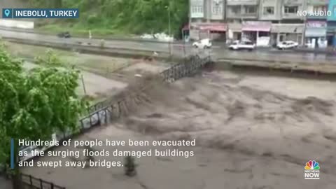 Woman Rescued From Her Roof After Heavy Flooding In Turkey