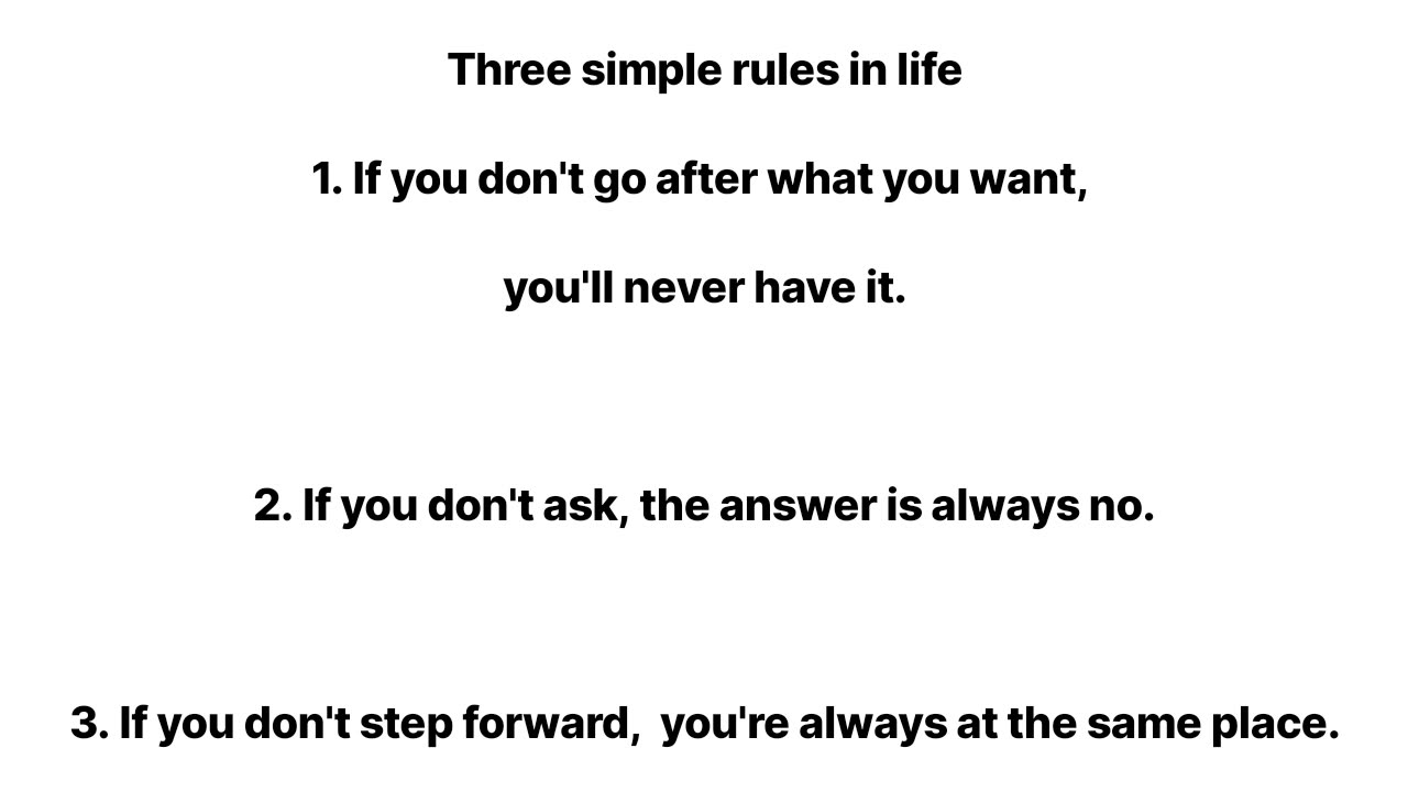Rules in life