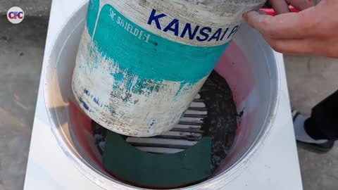 How to cast a smokeless stove with cement and paint bucket