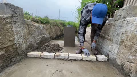 Unique mini-hydroelectric construction with one turbine and two units