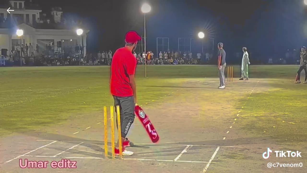 Huge smooth six by batsman