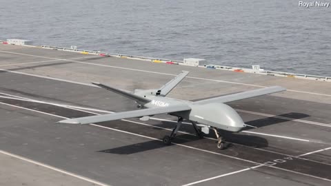 'Mojave' US drone takes flight from UK's Prince of Wales warship