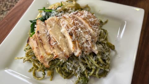 Creamy Pesto Pasta with Grilled Chicken & Caramelized Onion_ The Best Ever!