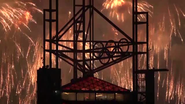 Olympics rehearsal fireworks light up snowy Beijing