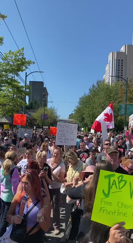 Vancouver, Canada: Sept. 1, 2021 Vaccine Passport, COVID Mandate Protest