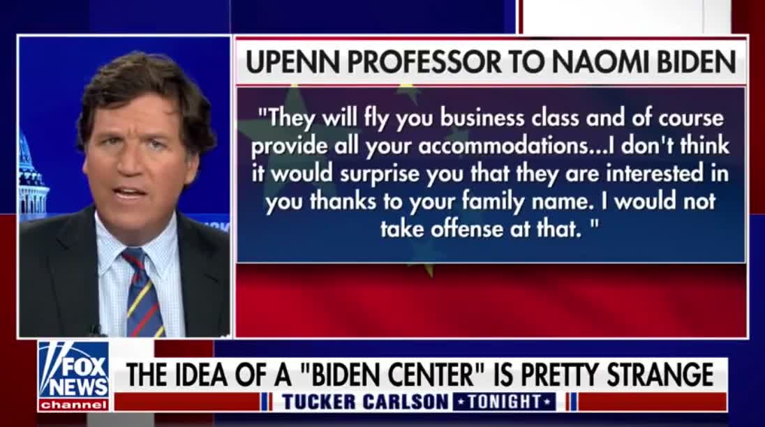 Tucker Carlson delves into the purpose of The Penn Biden Center