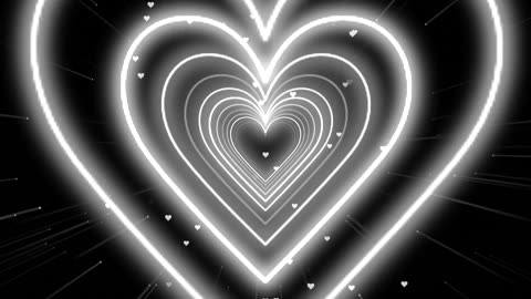 990. Heart Tunnel Animation Video🤍🖤BLACK AND WHITE Heart