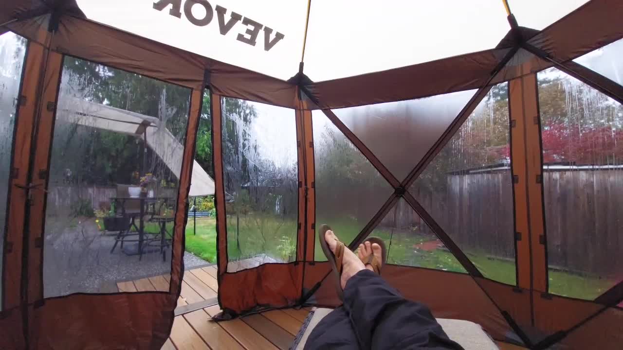 Popup Gazebo with Mosquito Netting for Pacific Northwest Rainy Season