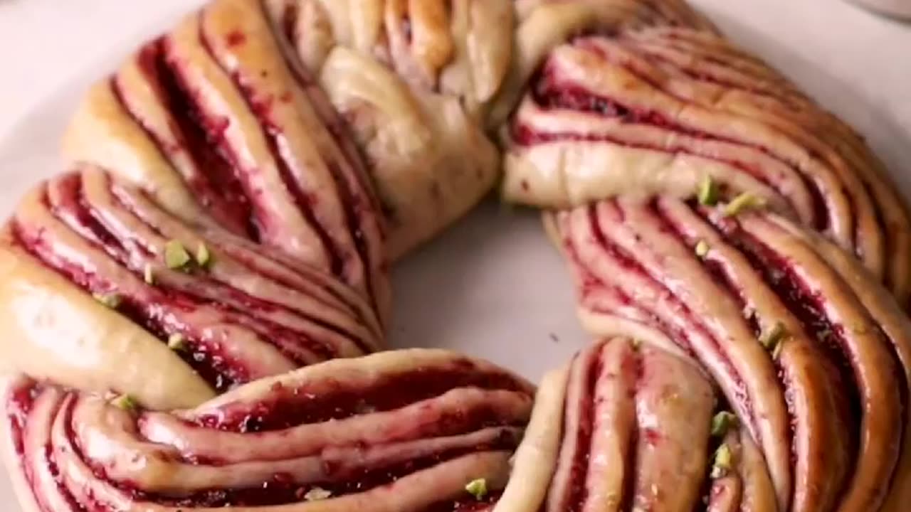 Raspberry Pistachio Wreath