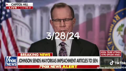 Johnson informs Schumer he will send Mayorkas impeachment articles to Senate on April 10!