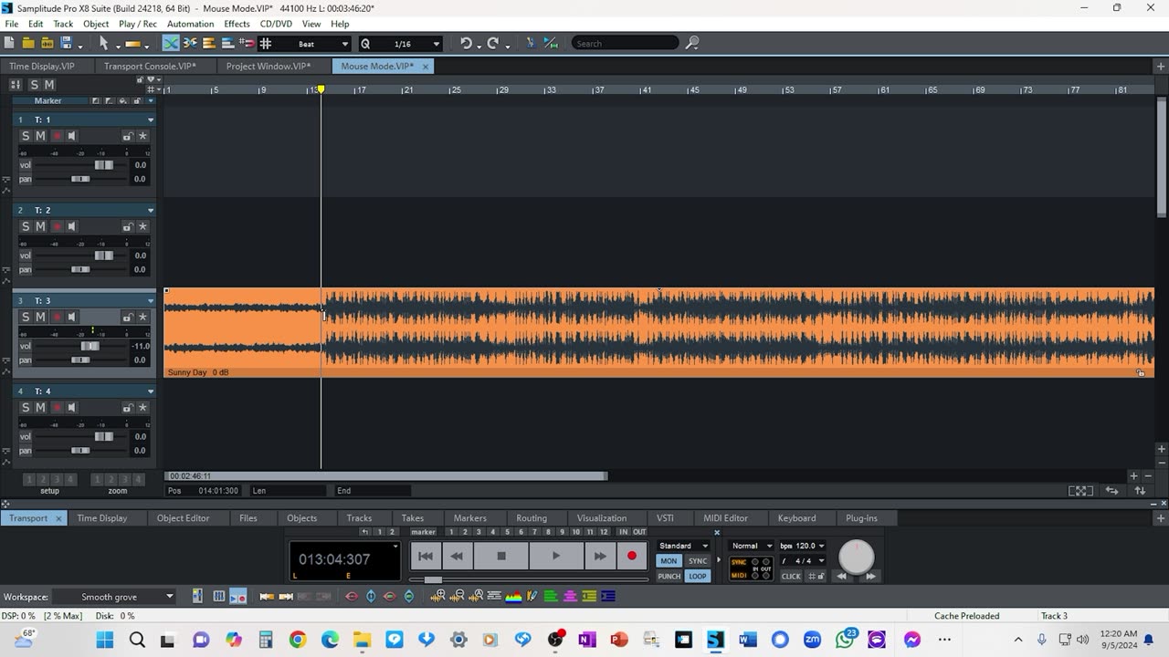Magix Samplitude: Samplitude Manual: Transport Console