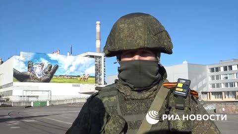 The Russian military show the first footage from the recently occupied territory of the Chernobyl