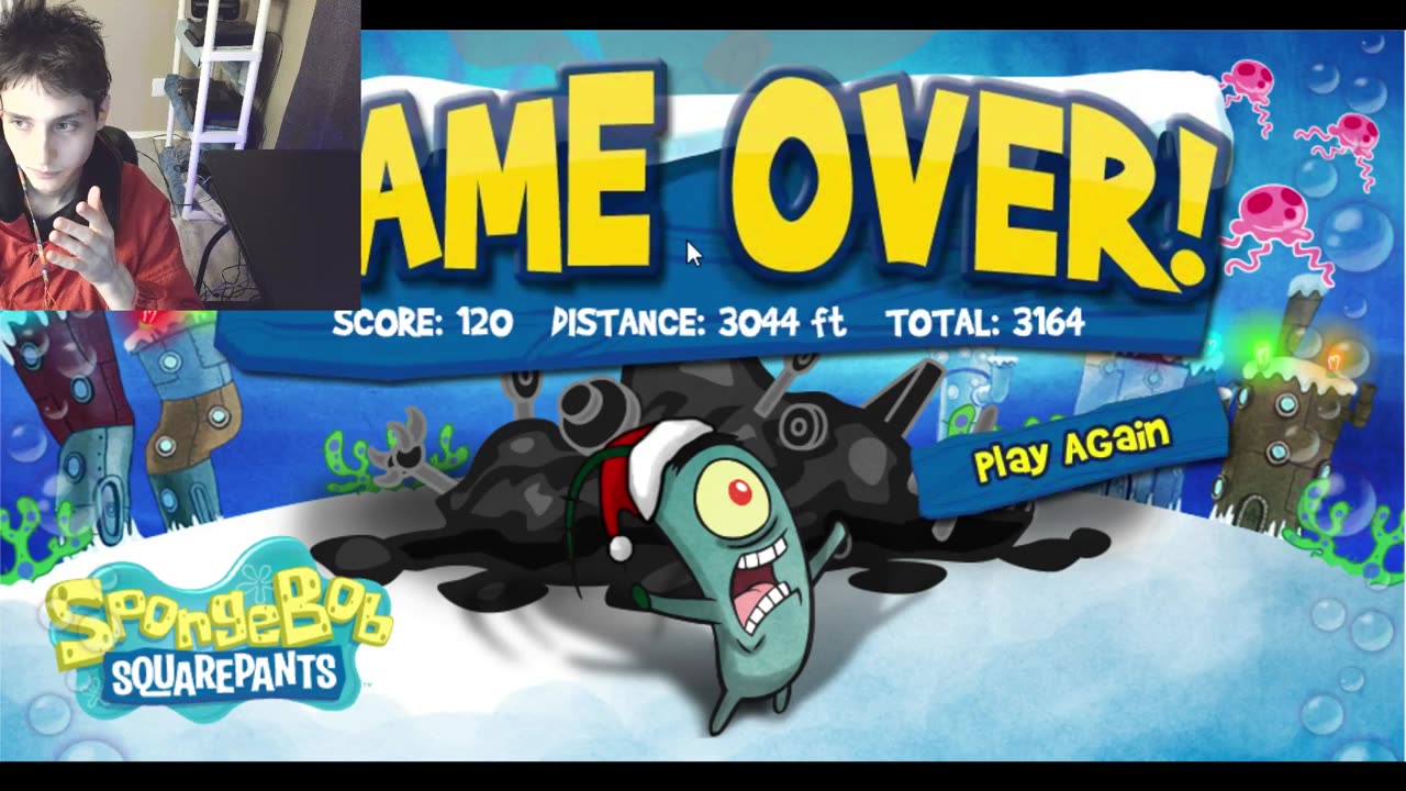 Failed Attempt #57 To Complete Level 3 In The SpongeBob SquarePants Gift Lift Video Game
