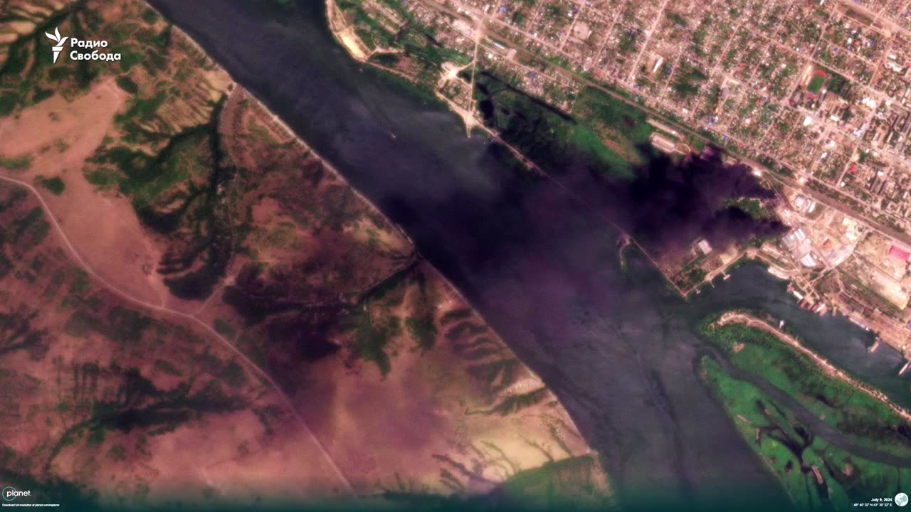 adio Svoboda revealed satellite images showing the aftermath of an attack