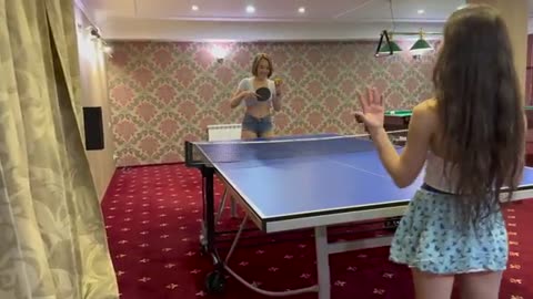 Sexy women table tennis