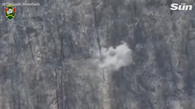 Ukrainian troops force a Russian reconnaissance unit to flee with MORTAR FIRE near Bakhmut