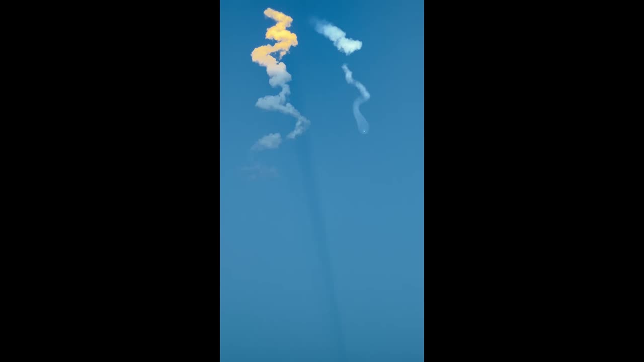 SpaceX launch of SES 18 and 19 with 'pillar of clouds' shadows