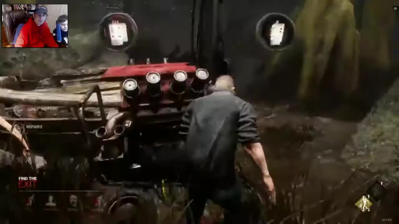 DBD Grand Dad silently sees Dad and Son get Jump Scared