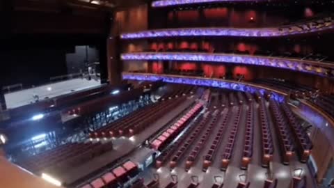 Stage transforms into exta seating