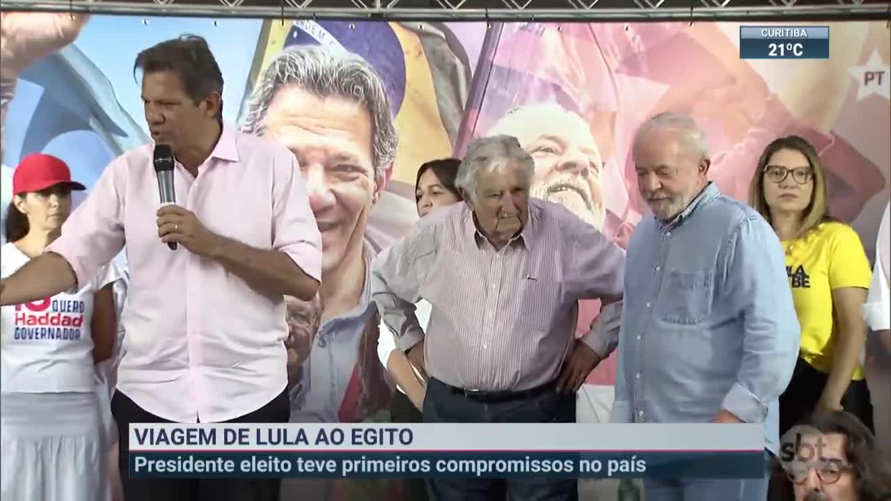 Lula se encontra com representantes no Egito | SBT Brasil (15/11/22)