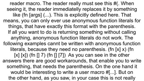 Clojure returning a vector from an anonymous function